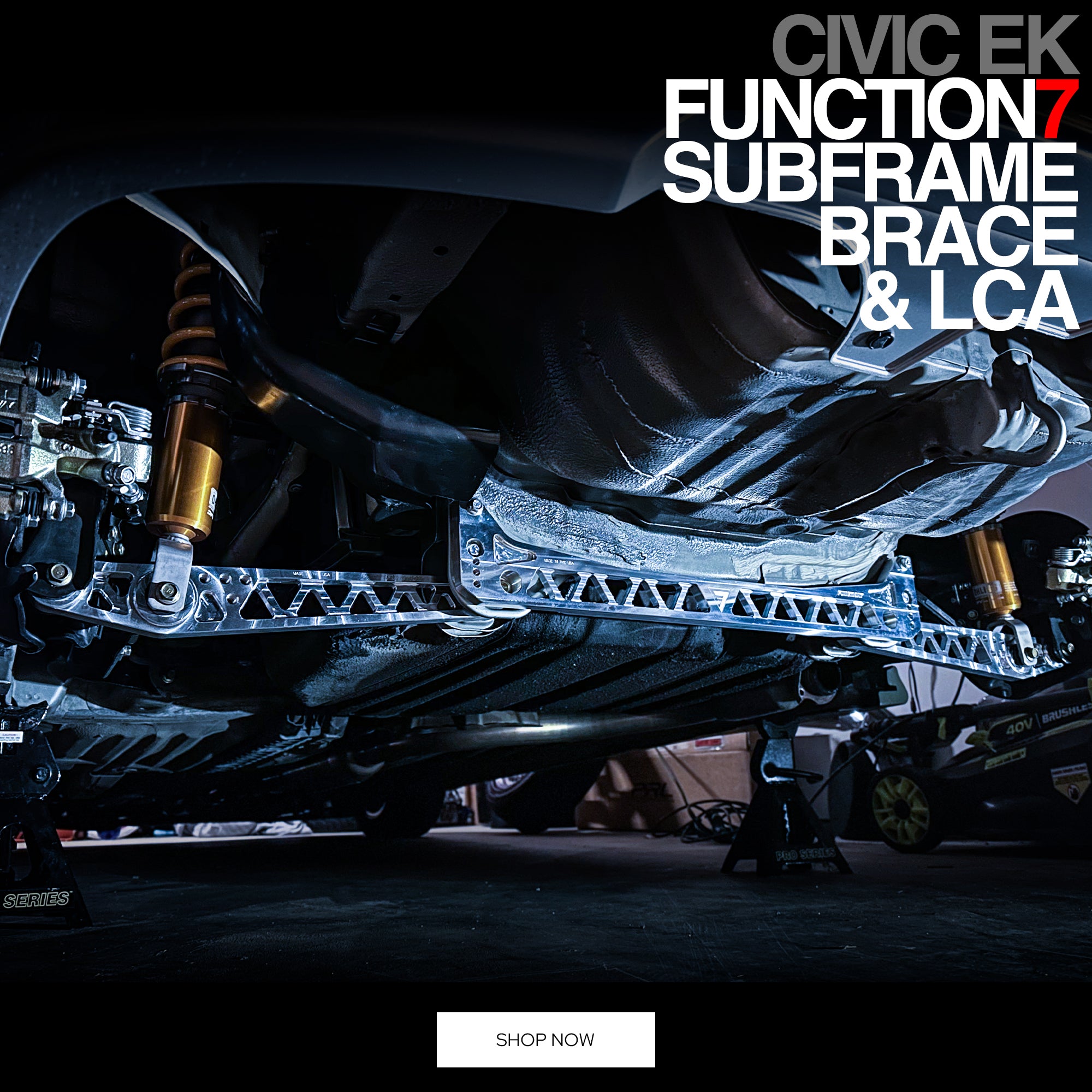 シビック　EG　ロアアーム　サブフレーム　Function7 Function7 Rear Subframe Brace + Lower Control Arm Combo - JHPUSA